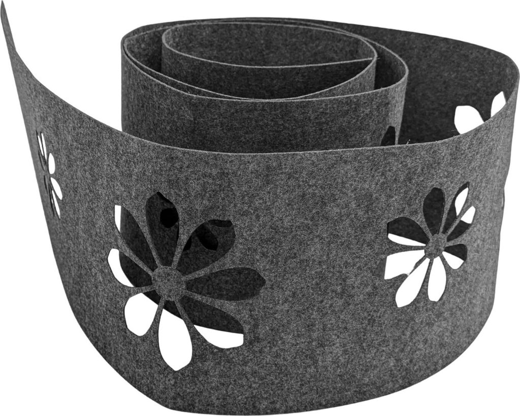 zaun|zu Design Vlies Nachbildung Sonnenblume: Sichtschutzstreifen mit Lasermuster Anthrazitgrau 2,55m