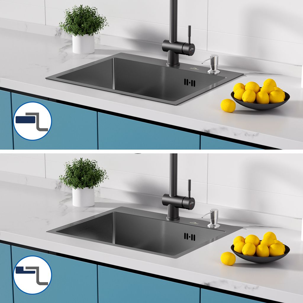 55 x 45 CM Küchenspüle Edelstahl Waschbecken Einbauspüle Produktbild 6