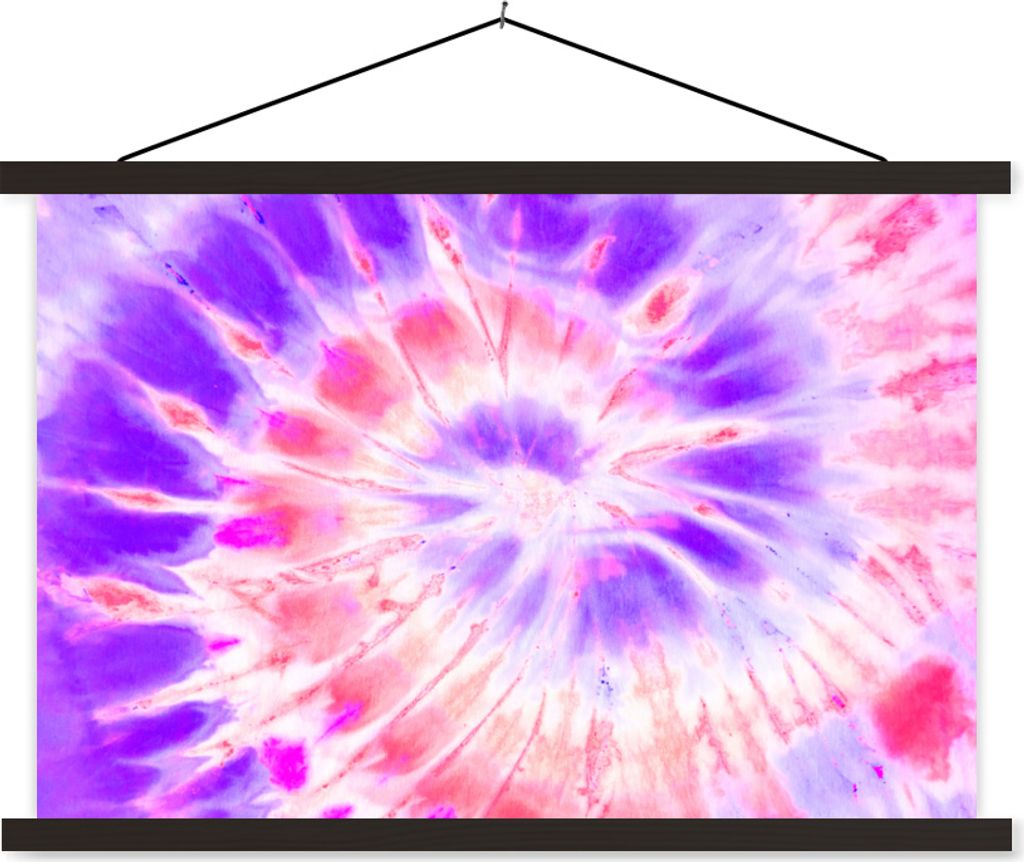MuchoWow Textilposter Sommer - Krawattenfärbung - Lila 150x100 cm mit schwarzem Rahmen - Schlafzimmer
