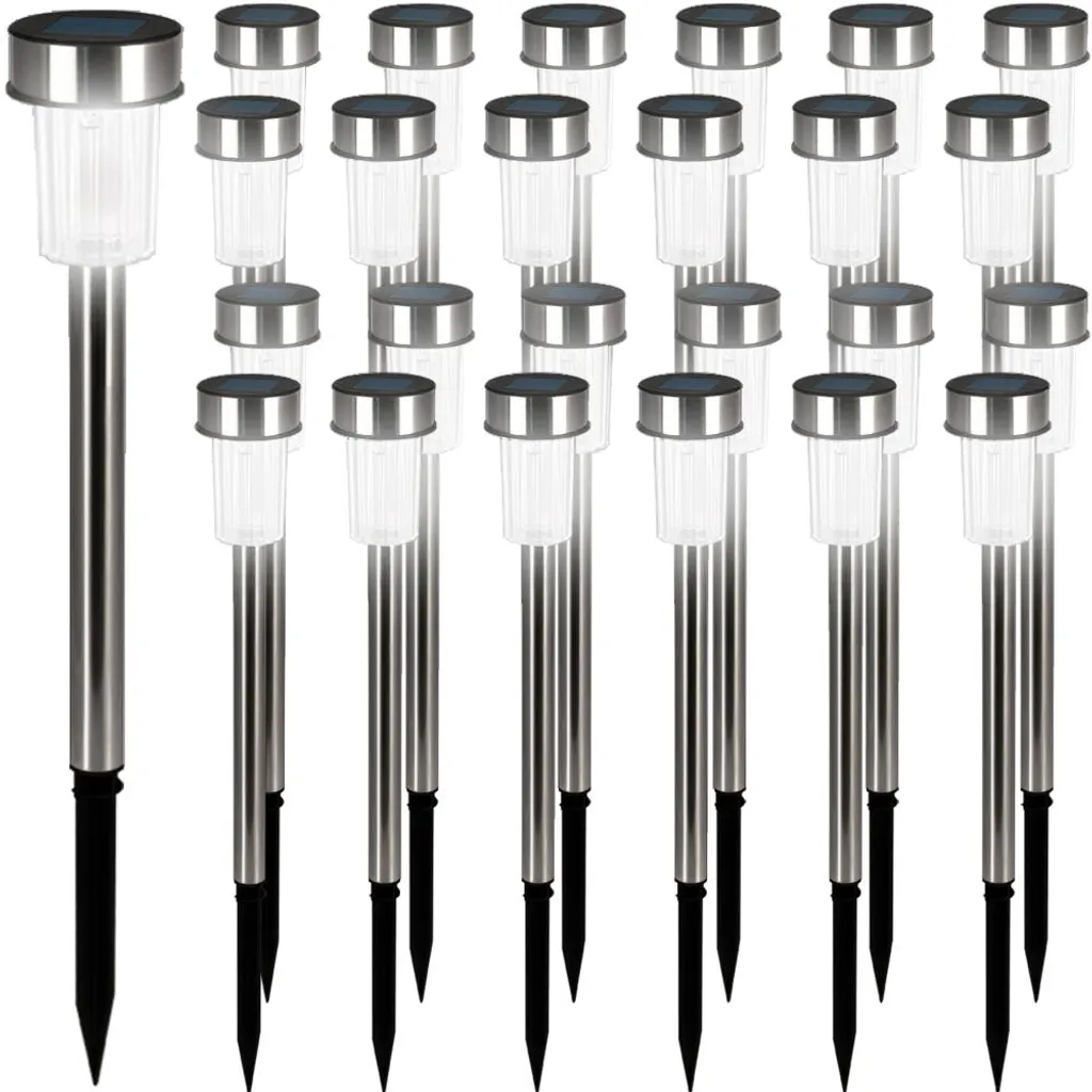 Balise Solaire Extérieure en Inox pour Allée de Jardin - Lot de 24