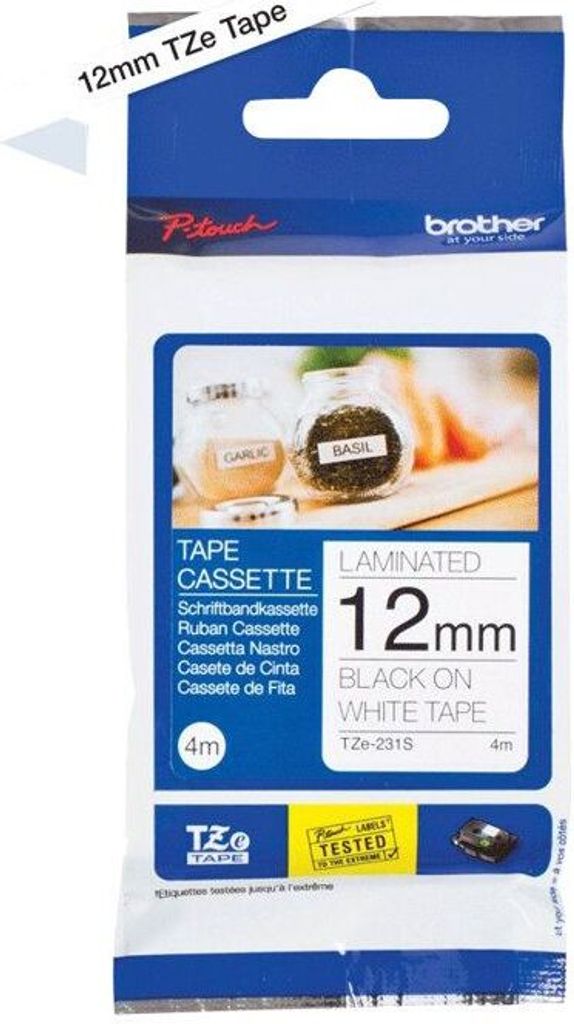 Brother TZE231S2 nastro per etichette Nero su bianco TZe Immagine del prodotto 