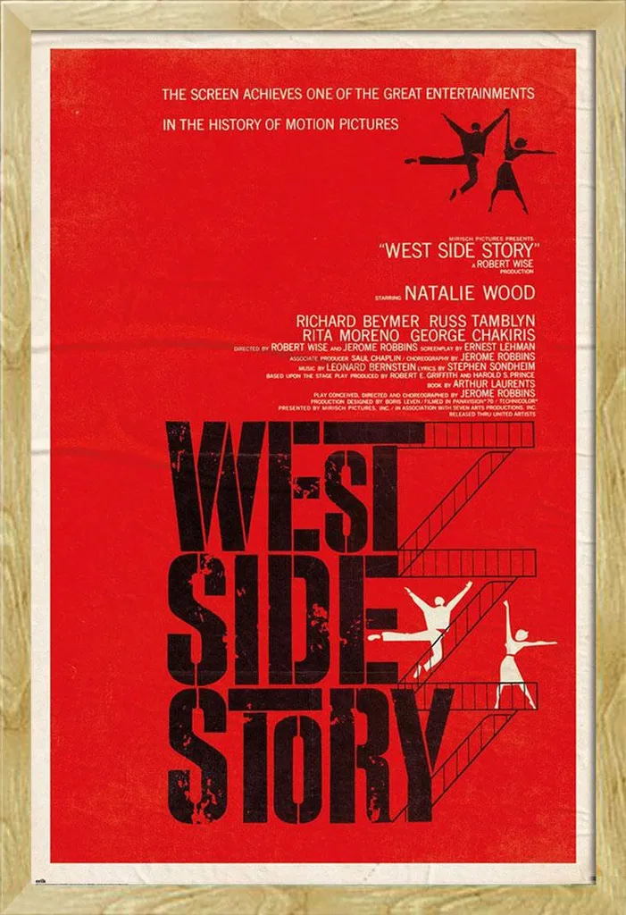 Cadre Mural avec Poster West Side Story Shinsuke en Bois Hêtre et Vitre