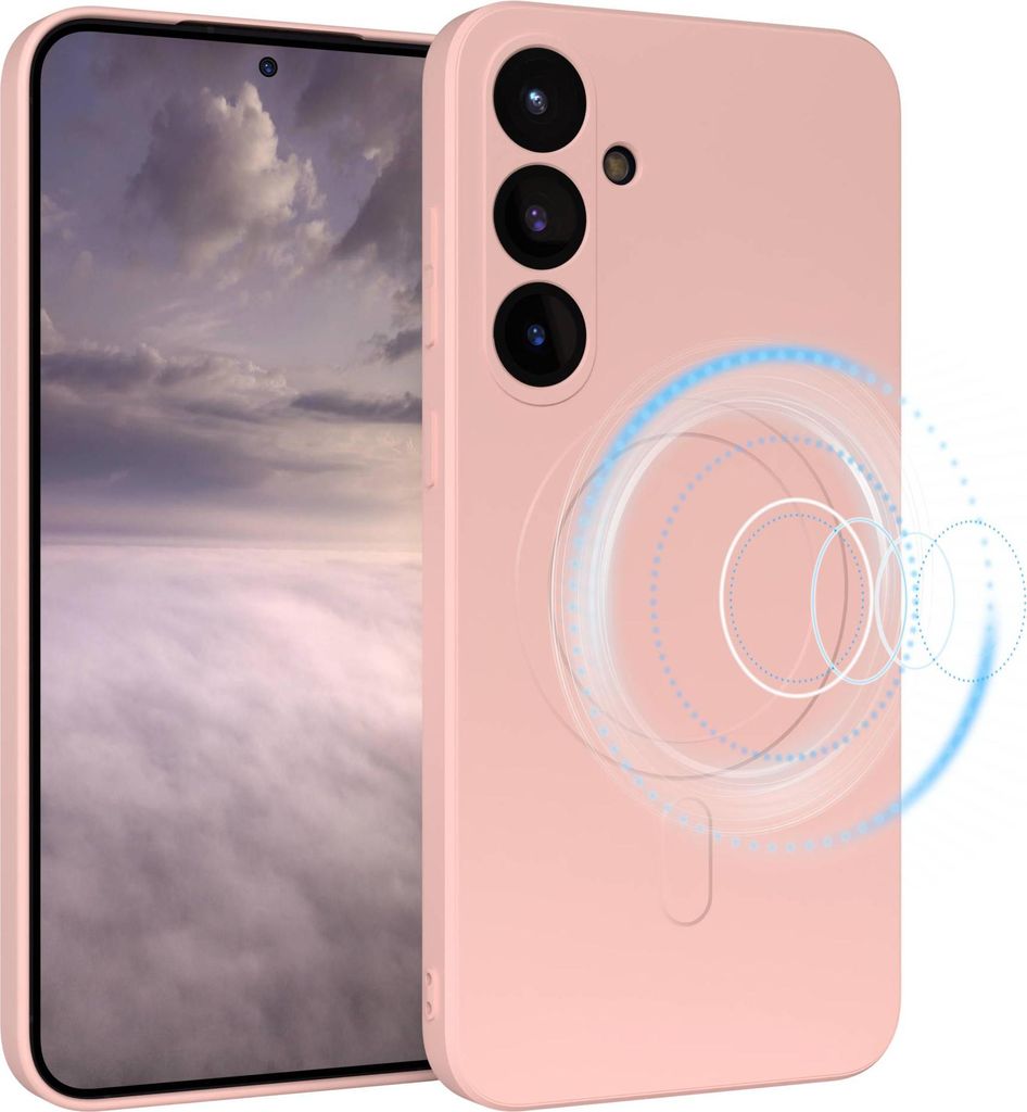 EAZY CASE - Silikonhülle magnetisch für Samsung Galaxy S25 Plus, Hülle Silikon, weich stoßfeste Magnet Handyhülle, Schutzhülle mit Kameraschu...