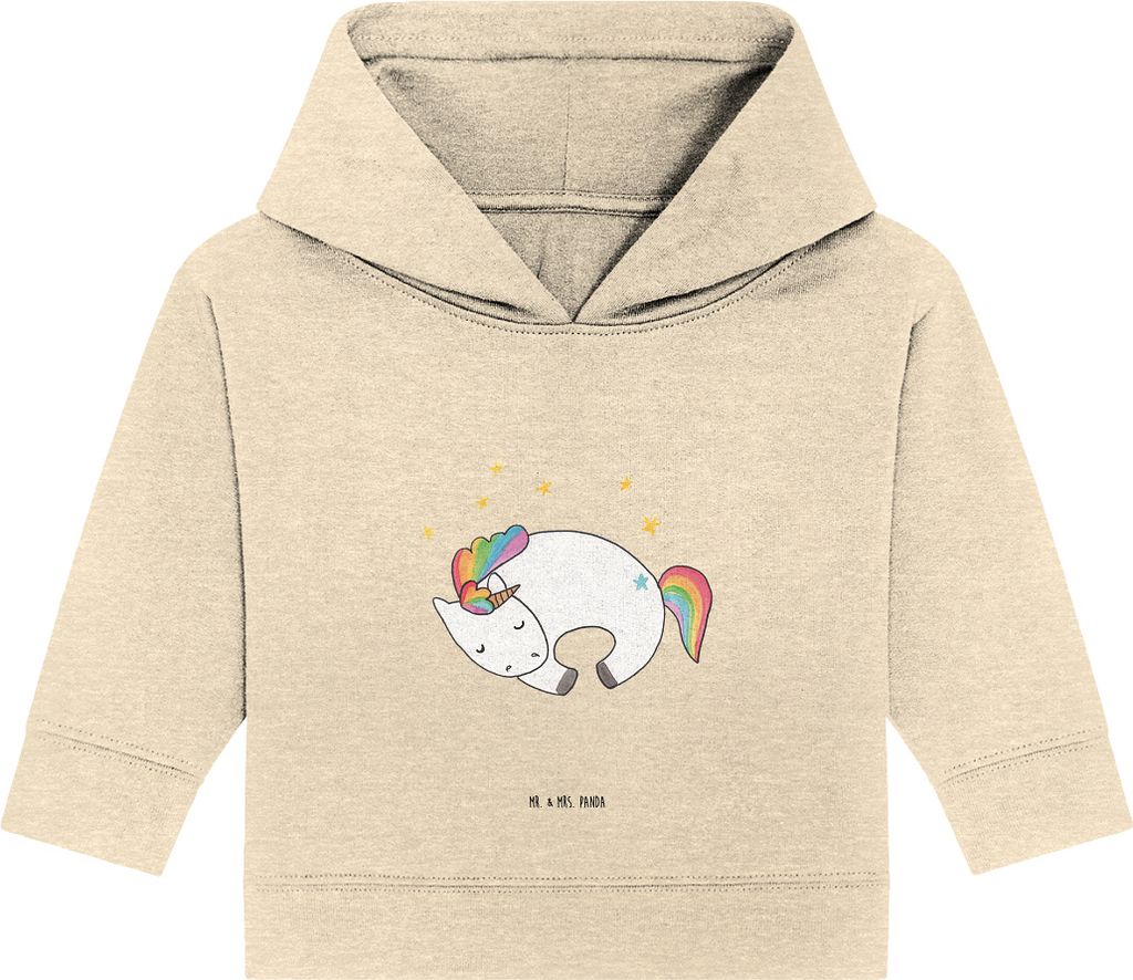 Mr. & Mrs. Panda Organic Baby Hoodie Einhorn Nacht 12. - 18. Monat - Natural Raw - Geschenk, Unicorn, Träume, Kapuzensweatshirt, Freundin, Mensche...