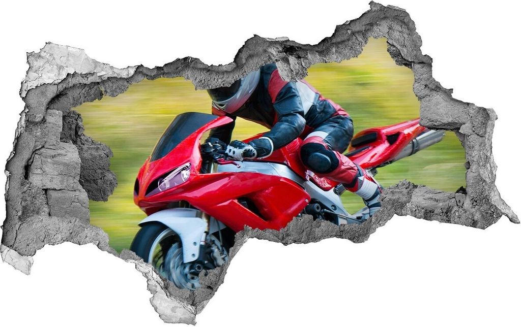 Selbstklebender Loch-3D-Aufkleber 95x73 cm Motorrad