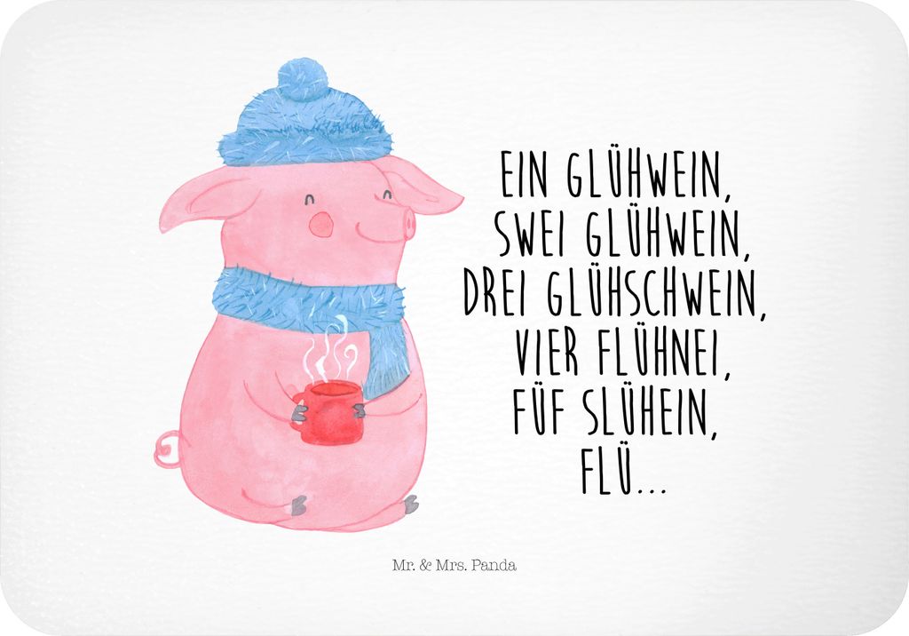 Mr. & Mrs. Panda magnet Schweinchen Glühwein - Weiß - Geschenk, haftmagnet, Notizhalter, Betrunken, Spruch, Weihnachten, Kühlschrankmagnet, whit...