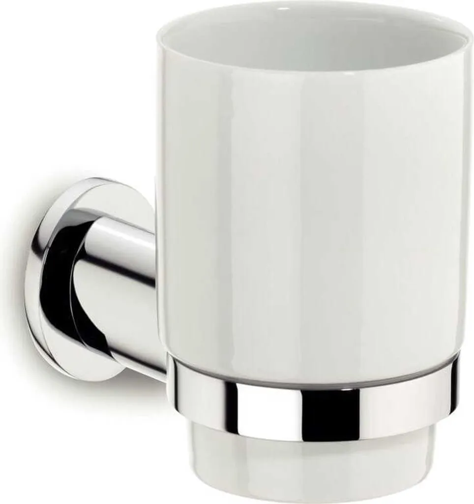 Gobelet de bain mural Kela Makira avec support fixe anti-corrosion chrome