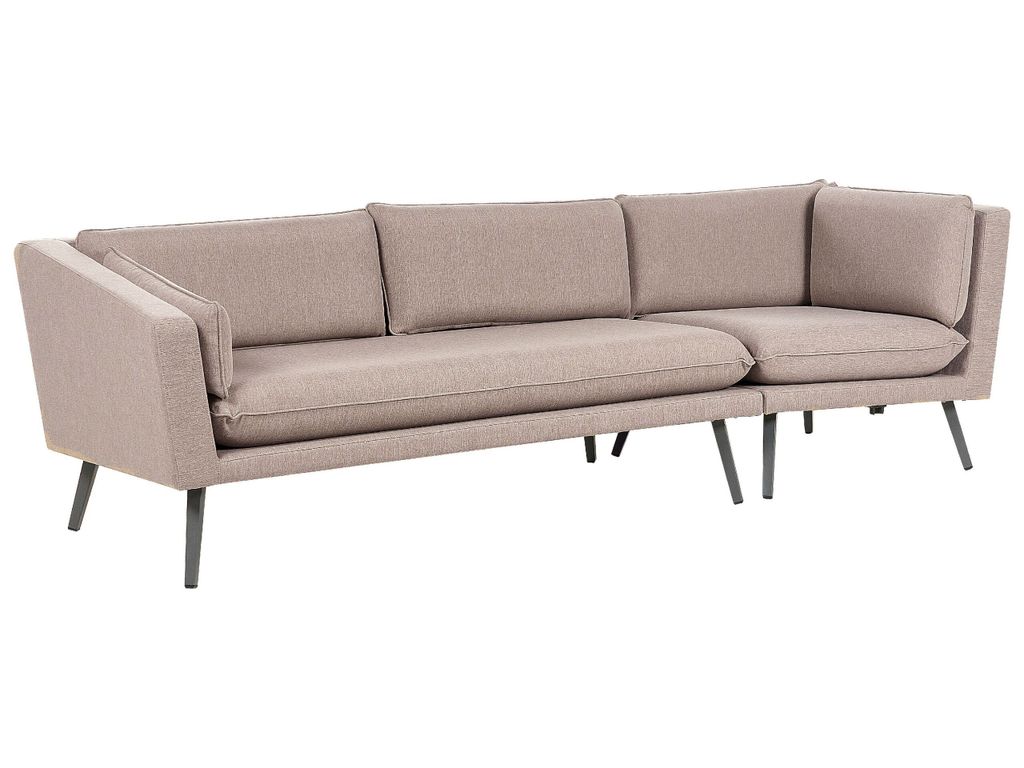 BELIANI Garten-Ecksofa Beige Stoffbezug L-förmig 3-Sitzer Modulsofa Modern Garten Terrasse Wohnzimmer Möbel Wohnecke Wohnlandschaft Sitzecke Sitz...