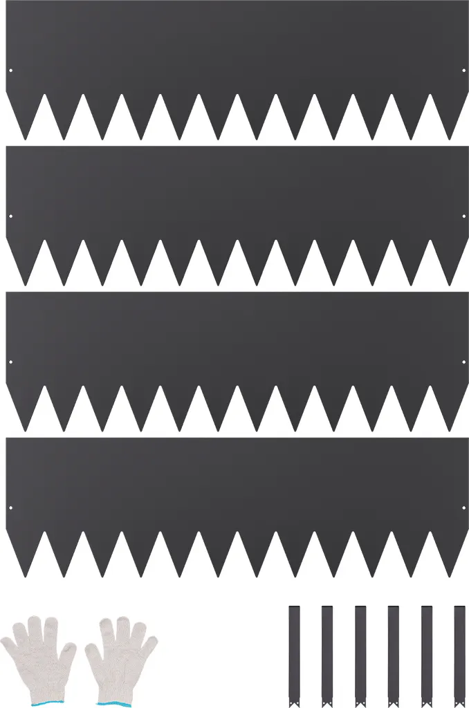 Bordure Pelouse Métal Stop Envahissement Herbe Noir 4 Unités 101x30 cm