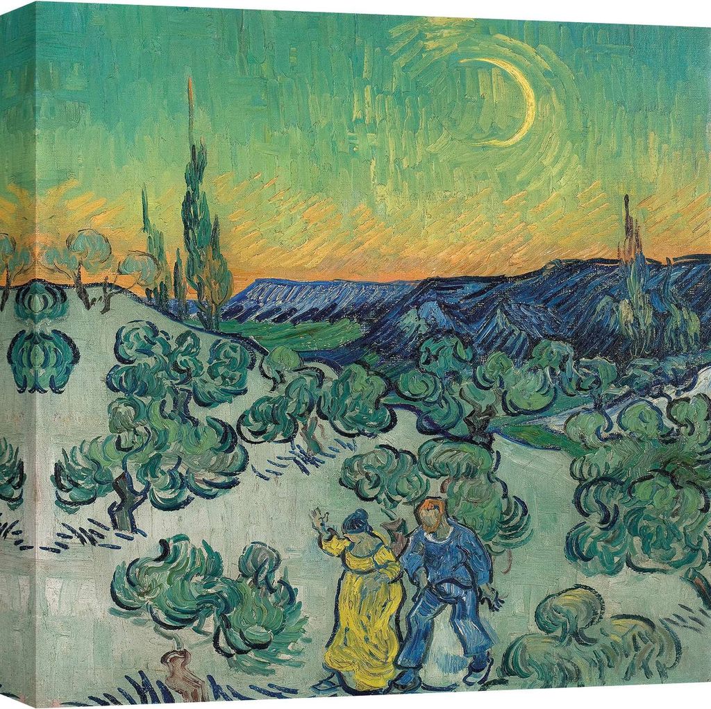 Leinwandbild Vincent van Gogh – Spaziergang in der Dämmerung, 1890 – 70X70 cm