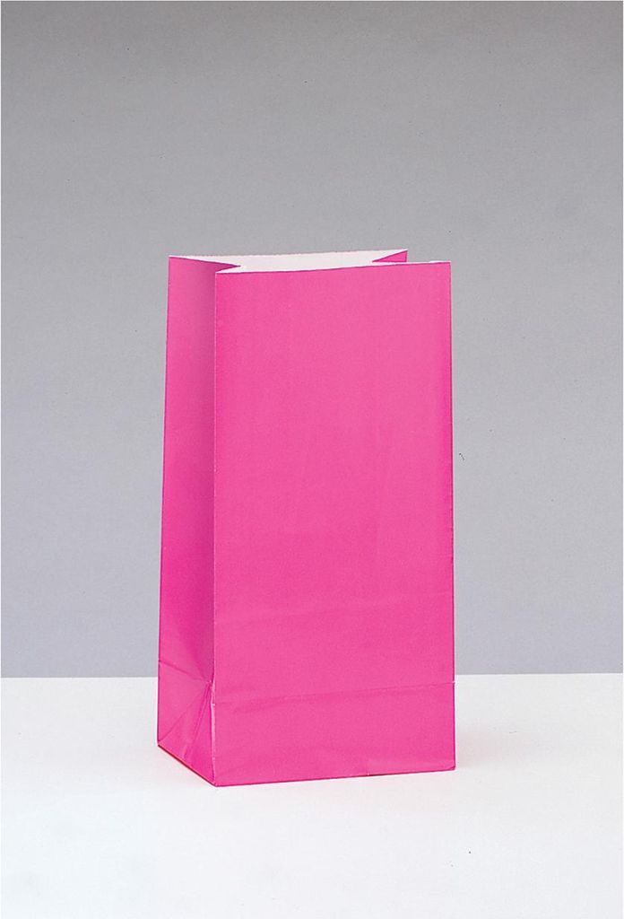 Tüte Papier Uni 25x12x9cm, 12Stk. Pink Produktbild 