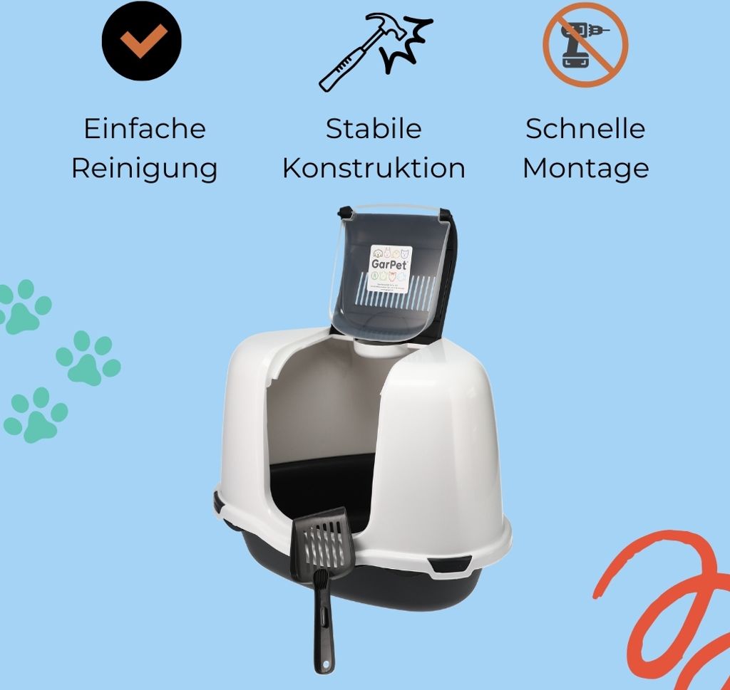 Katzenklo Ecke Große platzsparende Eck Katzentoilette mit Produktbild 5