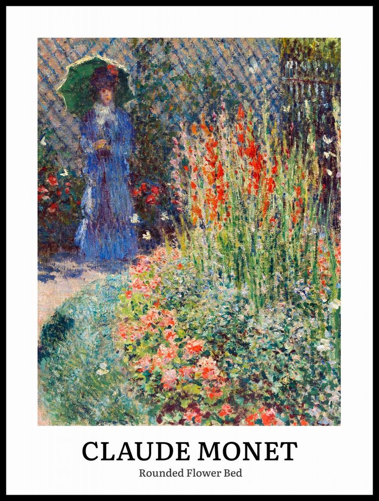 Plakat 60x80cm Design Blumenbett, Monet Vintage für das Wohnzimmer