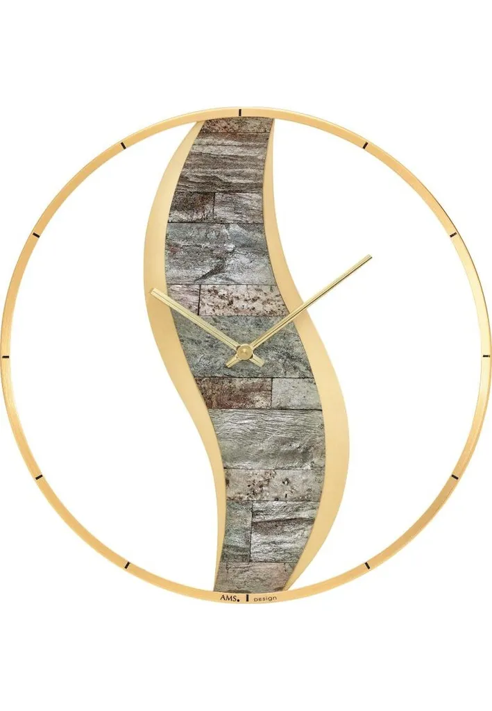 Horloge murale moderne AMS 9645 : Pendule à quartz pour salon chic