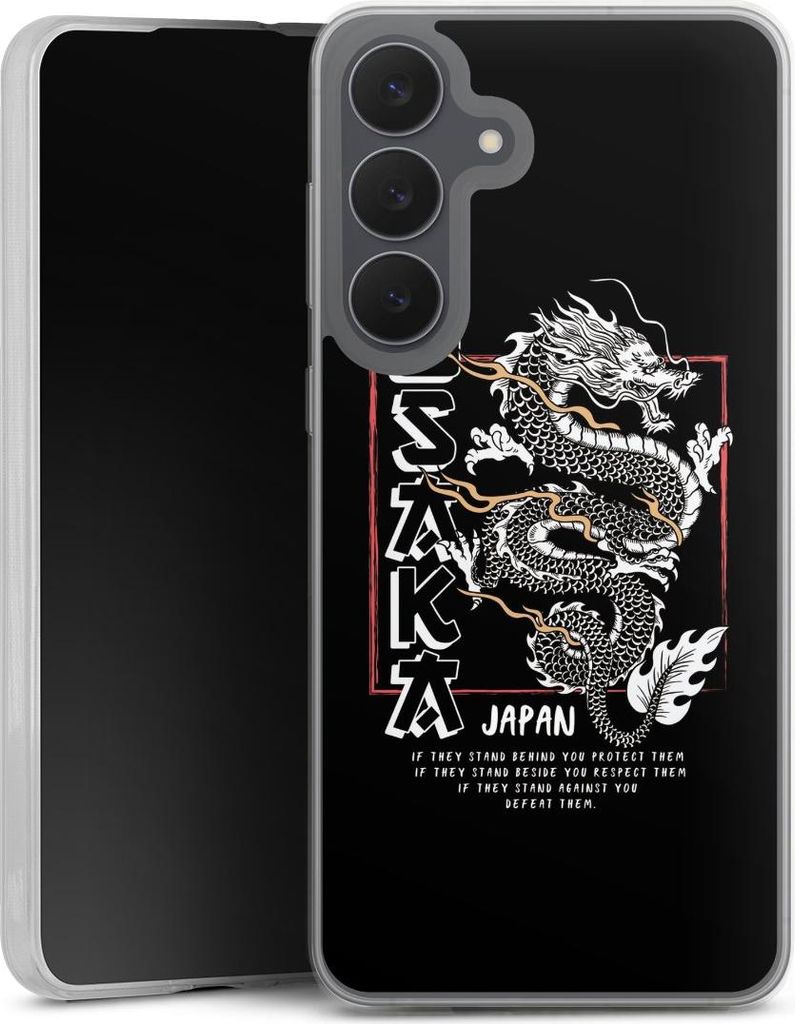 DeinDesign Slim Hülle für Samsung Galaxy S25 FE Silikon Case Ultra Dünn Handyhülle Drache Japan Meer