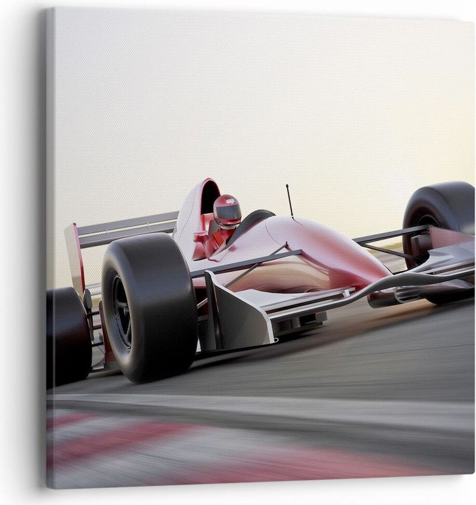 Bild auf Leinwand - Leinwandbild - Formel 1 Rennen Strecke Geschwindigkeit - 40x40cm - Wand Bild - Wanddeko - Leinwanddruck - Bilder - Kunstdruck -...