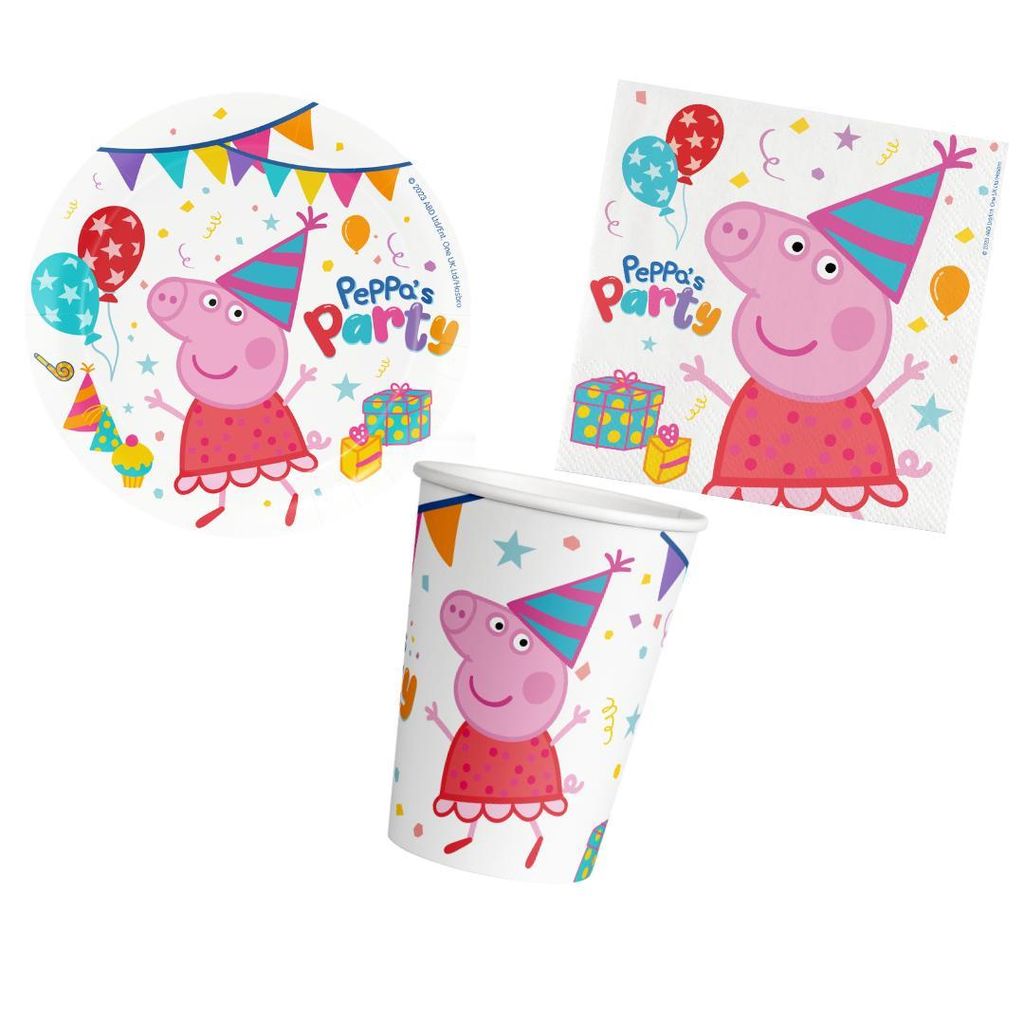 Partyset Peppa Wutz 36 tlg. 8 Teller, 8 Becher, 20 Produktbild 