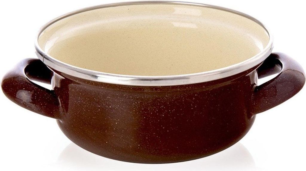 Orion brauner Emailletopf 600ml, 14cm, induktionsgeeignet