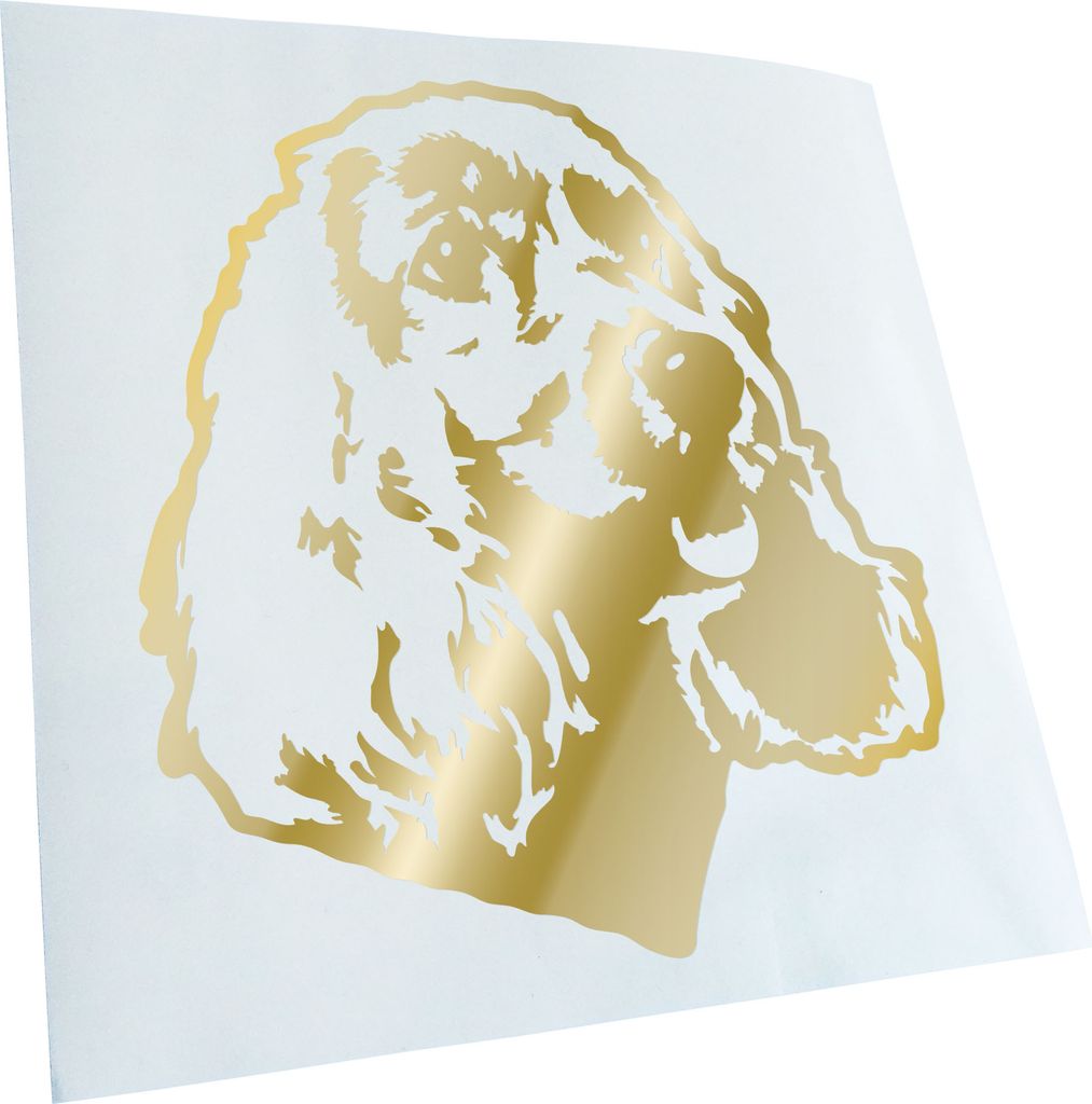 Kiwistar - Autoaufkleber - english springer spaniel Hund - Goldchrom - 24x22cm - Aufkleber für Auto, Laptop, Fahrrad, LKW, Motorrad mehrfarbig JDM...
