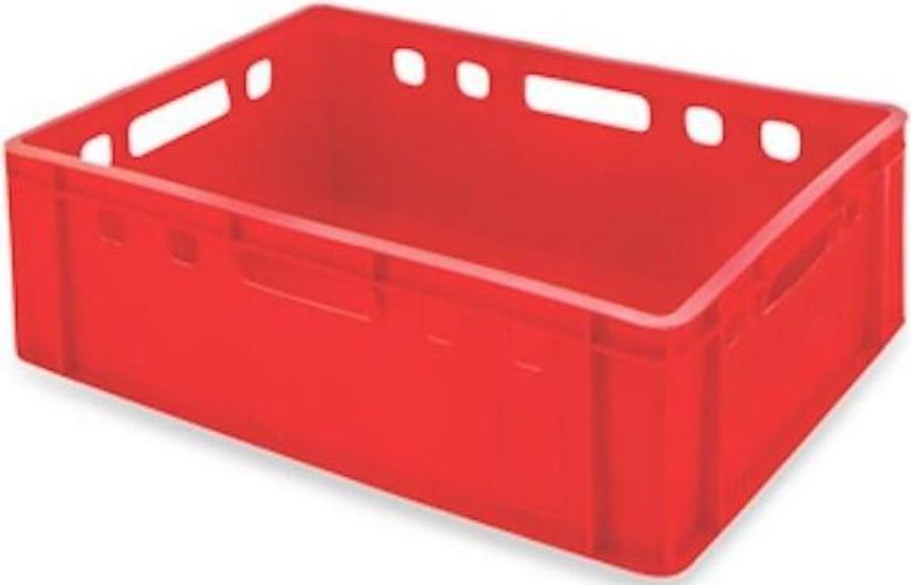 Eurobehälter Fleischerkasten E2 | HxBxT 20x40x60cm | 41 Liter | Rot | Fleischerkiste, Fleischkiste, Metzgerkiste, Fleischbehälter
