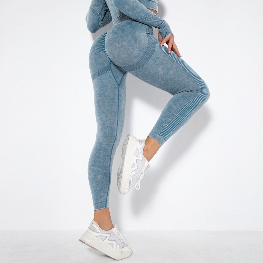 Modische Jeans Push Up Leggings in Blau - Größe L für perfekte Figur KP15523
