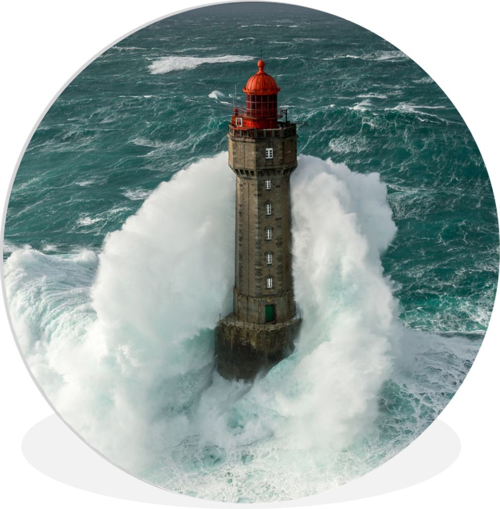 MuchoWow Rundes Wandbild - Runde Bilder Leuchtturm - Golf - Blau Ø 90 cm Kreis Wanddekoration Kunststoff - Wandkreis - Wandschmuck - Wand-Kreis ...