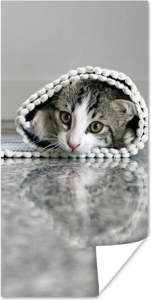 MuchoWow Poster Katze - Teppich - Boden 80x160 cm - Kinderzimmer