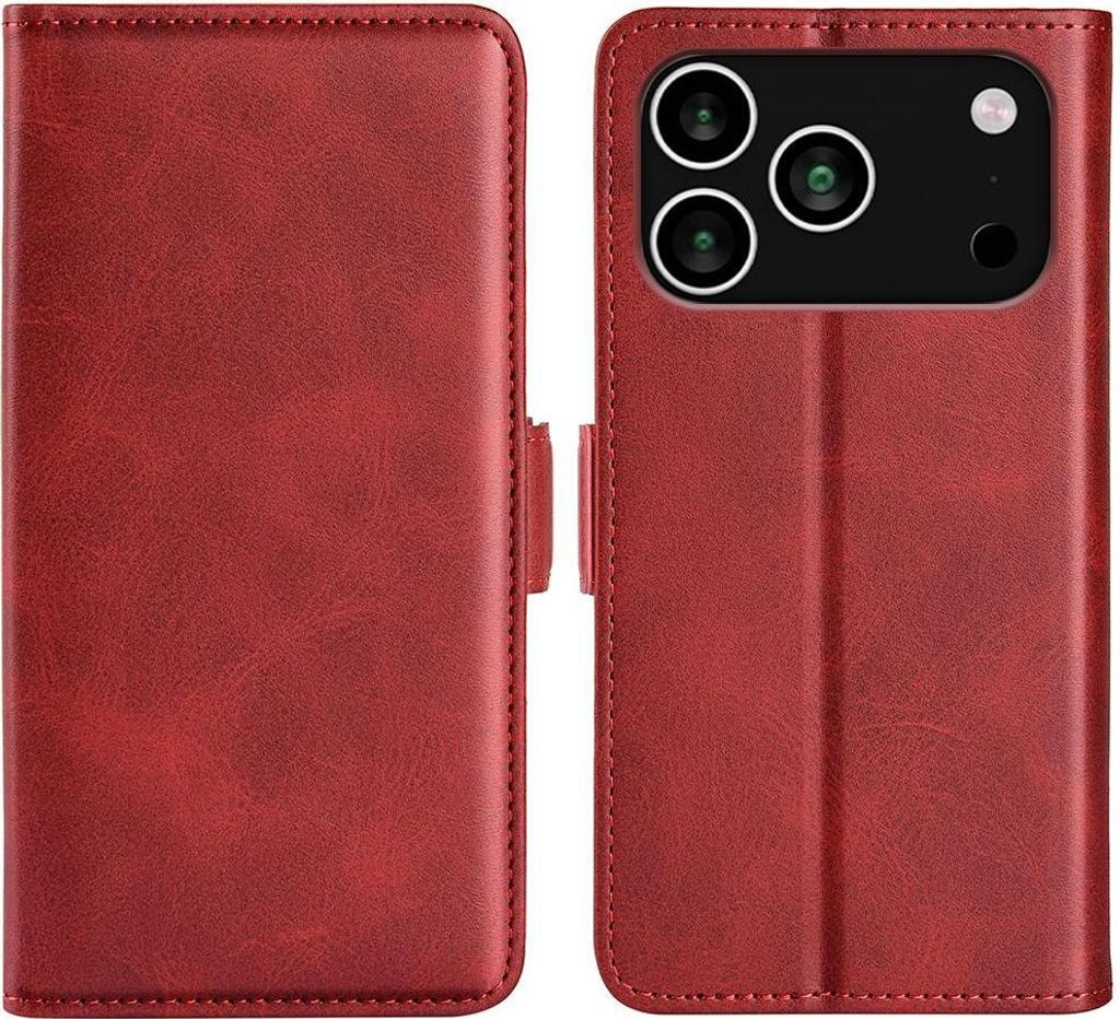 Mobigear Slim Magnet iPhone 17 Pro Max Hülle Klapphülle Geldbörse - Rot