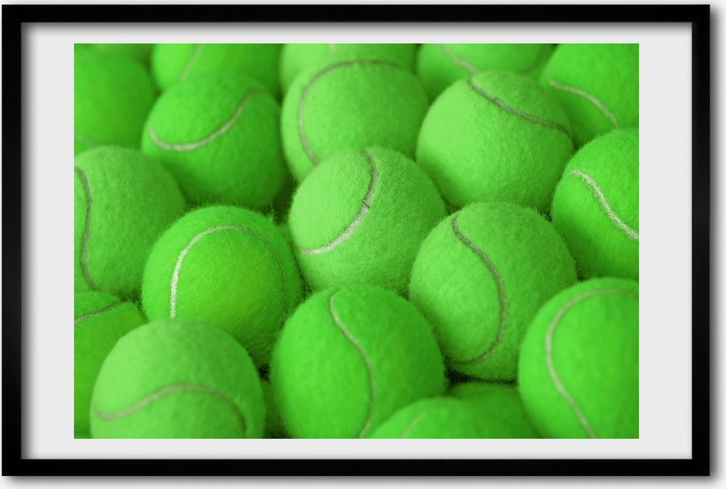 Bild 60x40 MDF-Rahmen, Wandkunst Tennisbälle