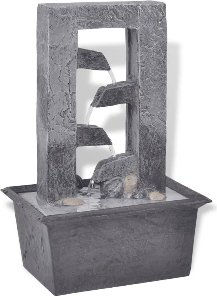 Fontaine LED en polyrésine - Décoration d'intérieur lumineuse et zen 2L