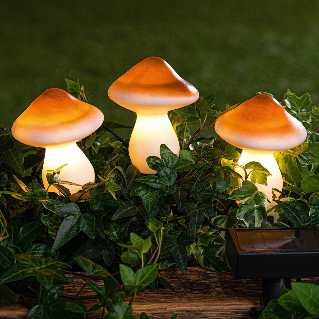 Solar Gartendeko Pilze, 3 warmweiße LEDs, Produktbild 