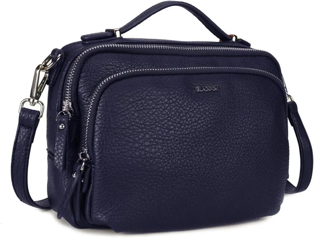 Sac bandoulière cuir femme bleu marine idéal pour travail et sorties