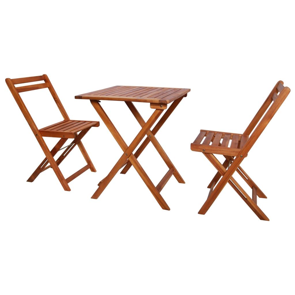 Bistroset Sitzgruppe Klappstuhl Holz Balkon Möbel Set 2x Stuhl Klapptisch 