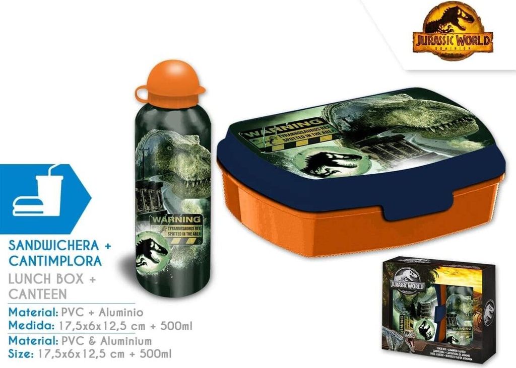 Stor Brotdose Jurassic World – Rechteckig, 17x14x5,6 Cm, BPA-frei, Mit Lizenziertem Design