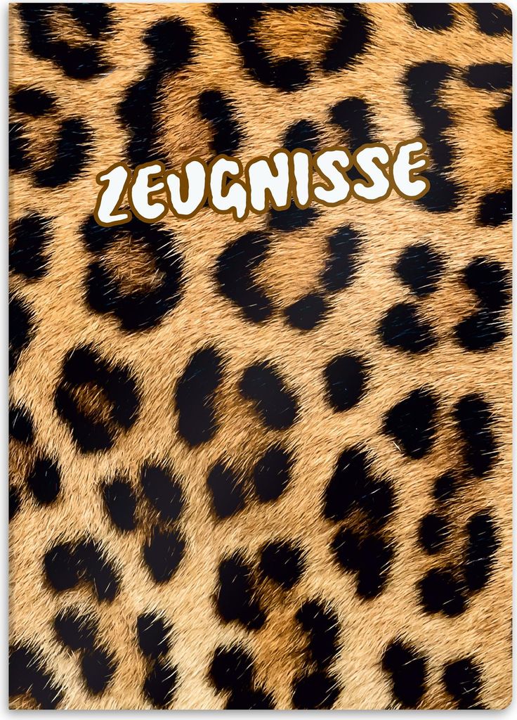 itenga Zeugnismappe A4 Kunststoff Sichtbuch Motiv Leopard Print