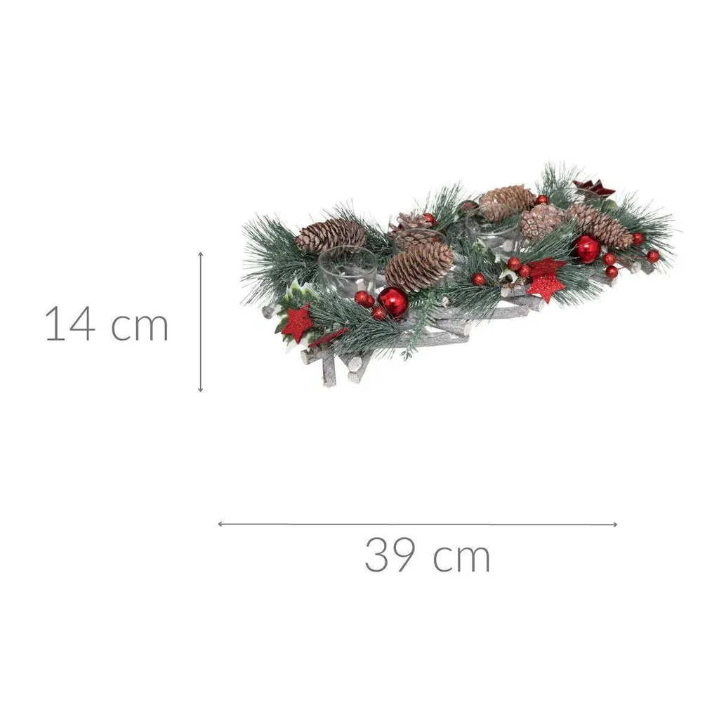 Couronne de Noël pour table centre festif avec quatre bougies