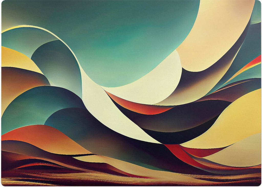 Abstrakte Wellen – Bodenschutzmatte – Rutschfest – Schutzmatte für Büro – Vinylmatte – Stuhlunterlage – 140 x 100 cm