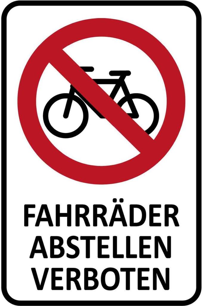 vianmo Holzschild 30x20 cm Fahrräder abstellen verboten Warnschild Hinweisschild