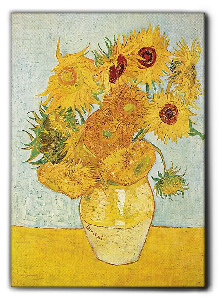 Giallobus - Sonnenblumen - Vincent Van Gogh - 35L x 50W cm - Bild - Premium Loom Canvas mit hoher Dicke