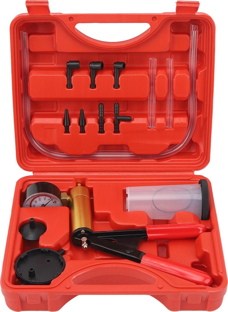 Hand Vakuumpumpe Tester Kit mit Vakuum-Messgerät Adapter Bremse Kupplung Entlüfter Werkzeug für Fahrrad Auto LKW