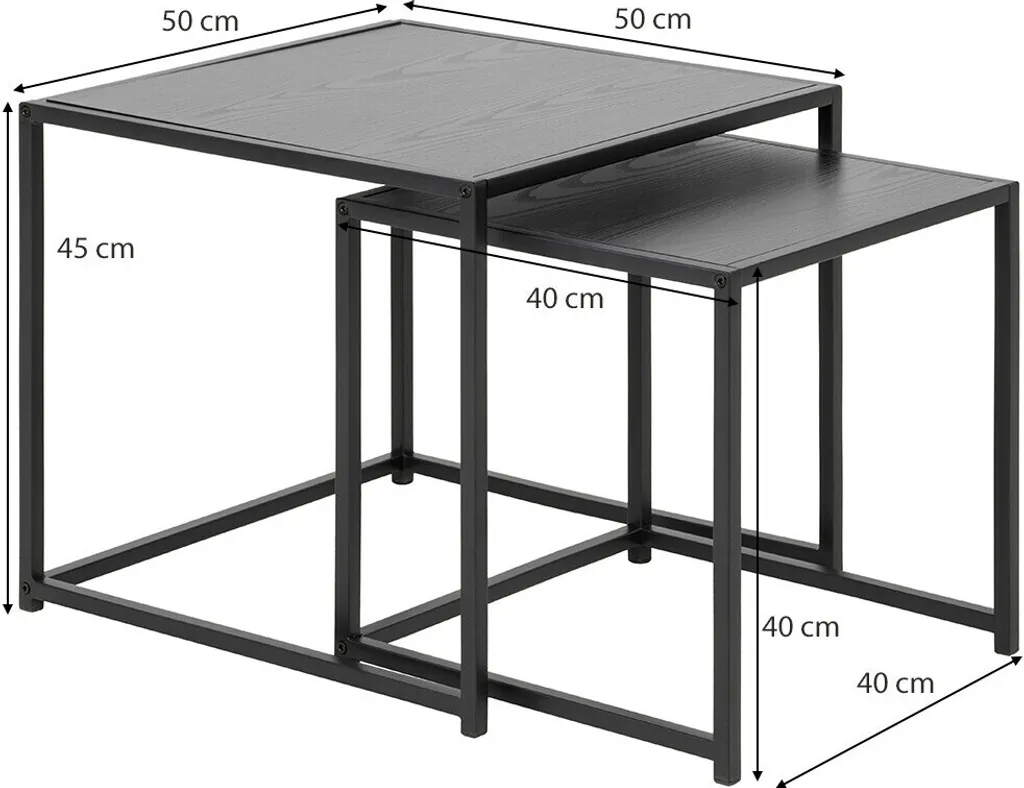 Tables d'Appoint Chelsea en Acier Noir Mat Smuk Design Minimaliste