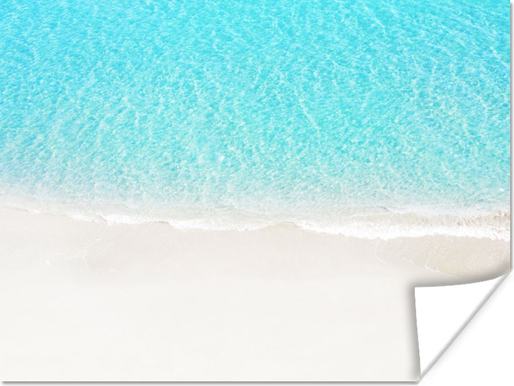 MuchoWow Poster Blau - Wasser - Strand 80x60 cm - Kunst für zu Hause