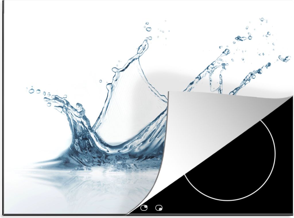 KitchenYeah Herdabdeckplatte Wassertropfen bei einem Spritzer , 71x52cm, Küche Deko, Ceranfeld Herdabdeckung, Abdeckplatte fùr Kochfeld