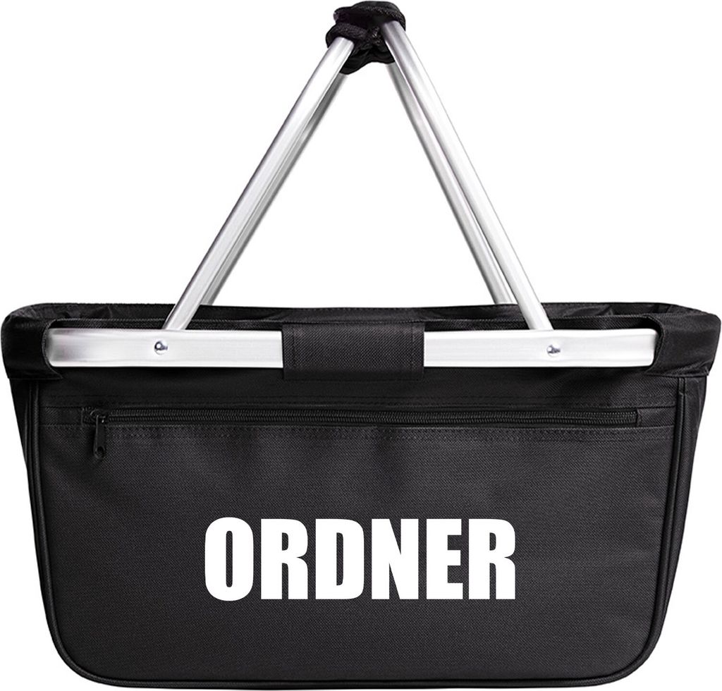 Huuraa Einkaufskorb Ordner Schriftzug 20 Liter Black faltbarer Tragekorb Geschenkidee