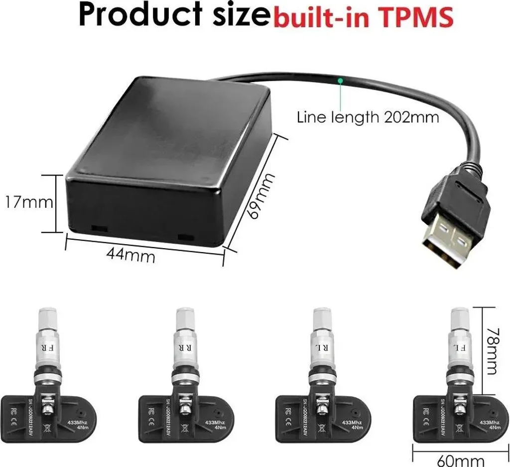 Évitez les Crevaisons avec le TPMS Interne Android Double DIN USB - 2