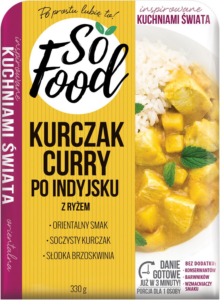 So Food Kurczak Carry Po Indyjsku Z Ryżem 330 G Zdjęcie produktu 