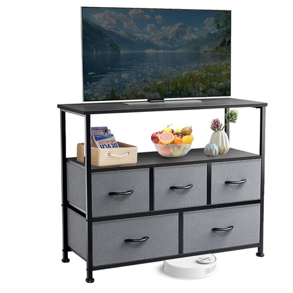 Kommode TV-Schrank mit 5 Schubladen Sideboard Lowboard TV Produktbild 