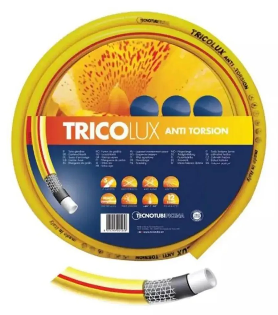Tuyau d'arrosage anti-vrille TRICO LUX 50 m grand débit de 25 mm