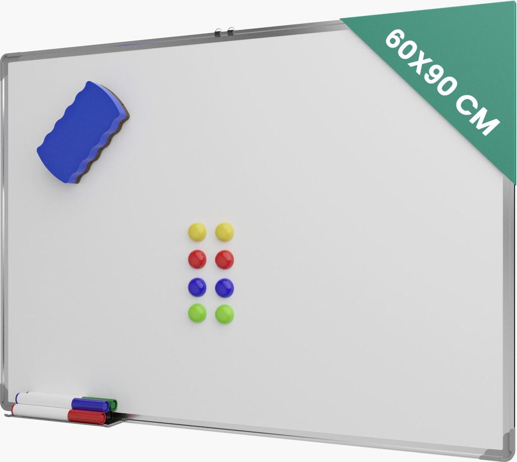 Avalo Magnetisches Whiteboard 60x90 cm - 14 in 1 Set - inklusive Marker, Magnete & Radiergummi