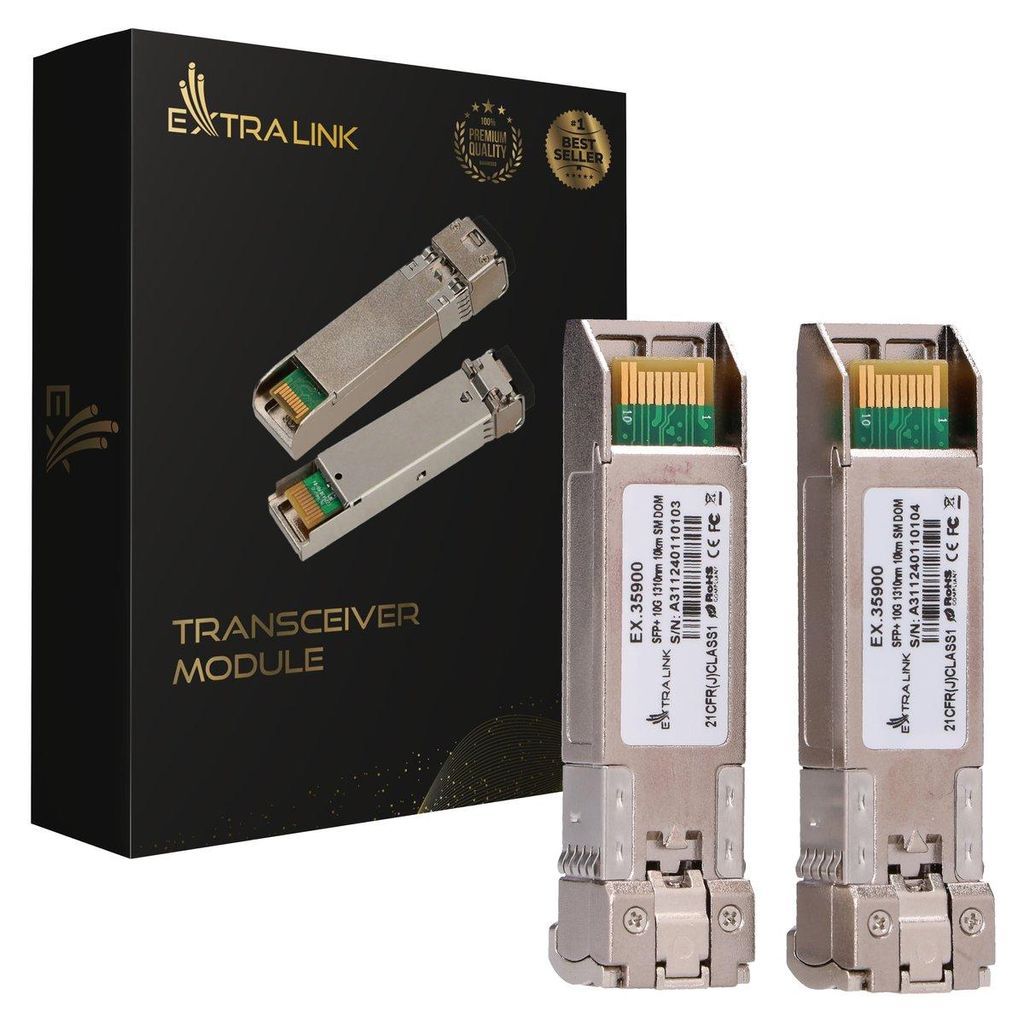 Extralink SFP+ 10G 2-Pack Moduł SFP+ 10Gbps LC/UPC 1310nm 10 km Single Mode DOM